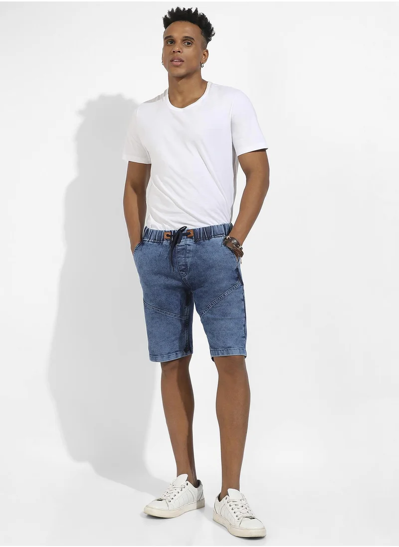 انستافاب بلس Contrast Stitch Denim Shorts