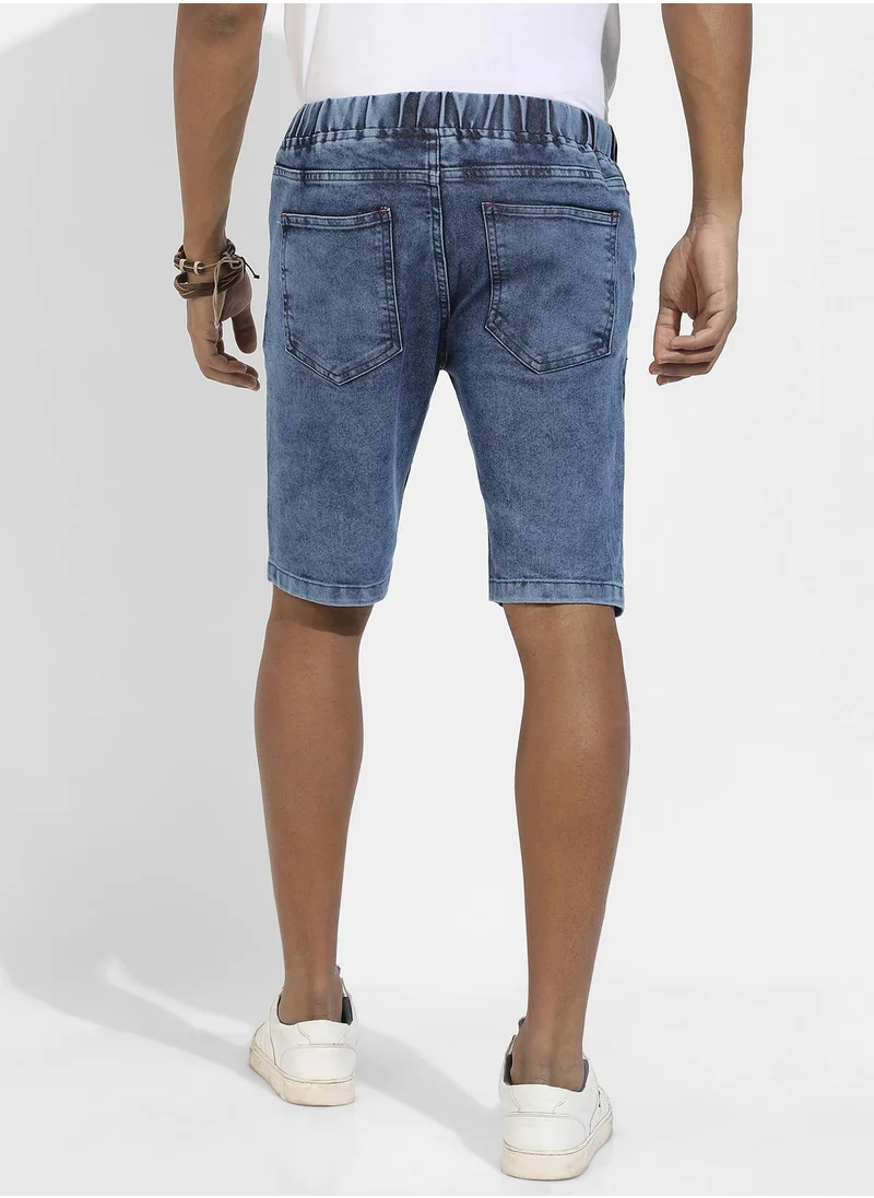 انستافاب بلس Contrast Stitch Denim Shorts