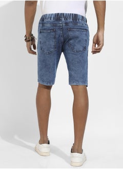 Instafab Plus Contrast Stitch Denim Shorts  - Image 5