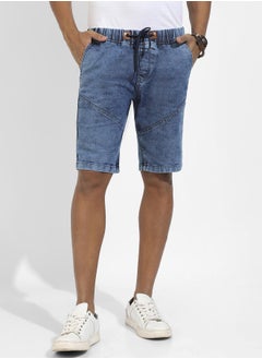 Instafab Plus Contrast Stitch Denim Shorts  - Image 2
