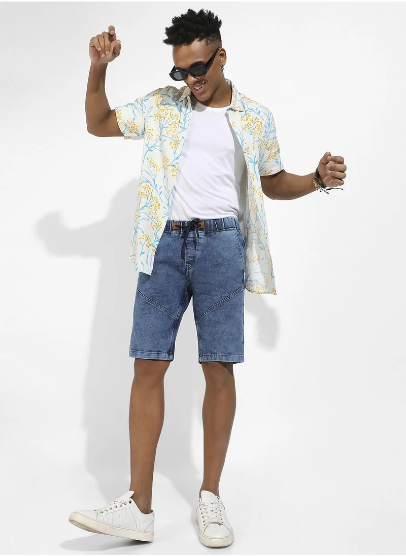 انستافاب بلس Contrast Stitch Denim Shorts
