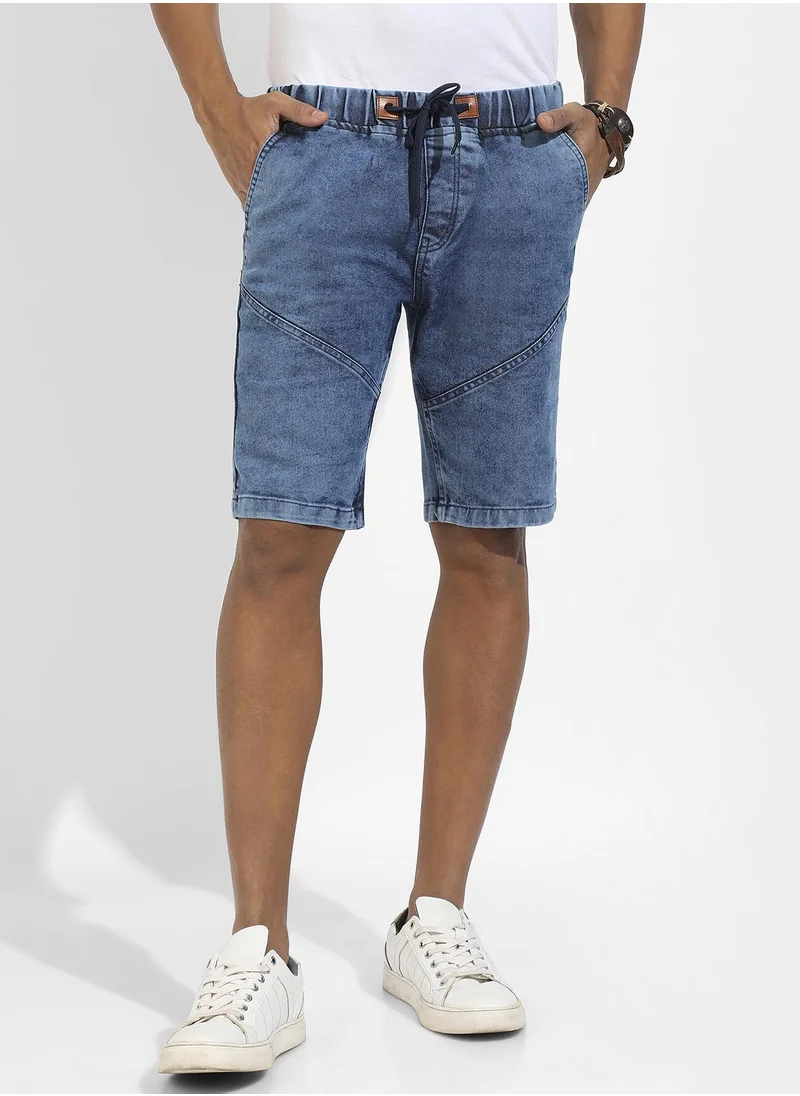 انستافاب بلس Contrast Stitch Denim Shorts