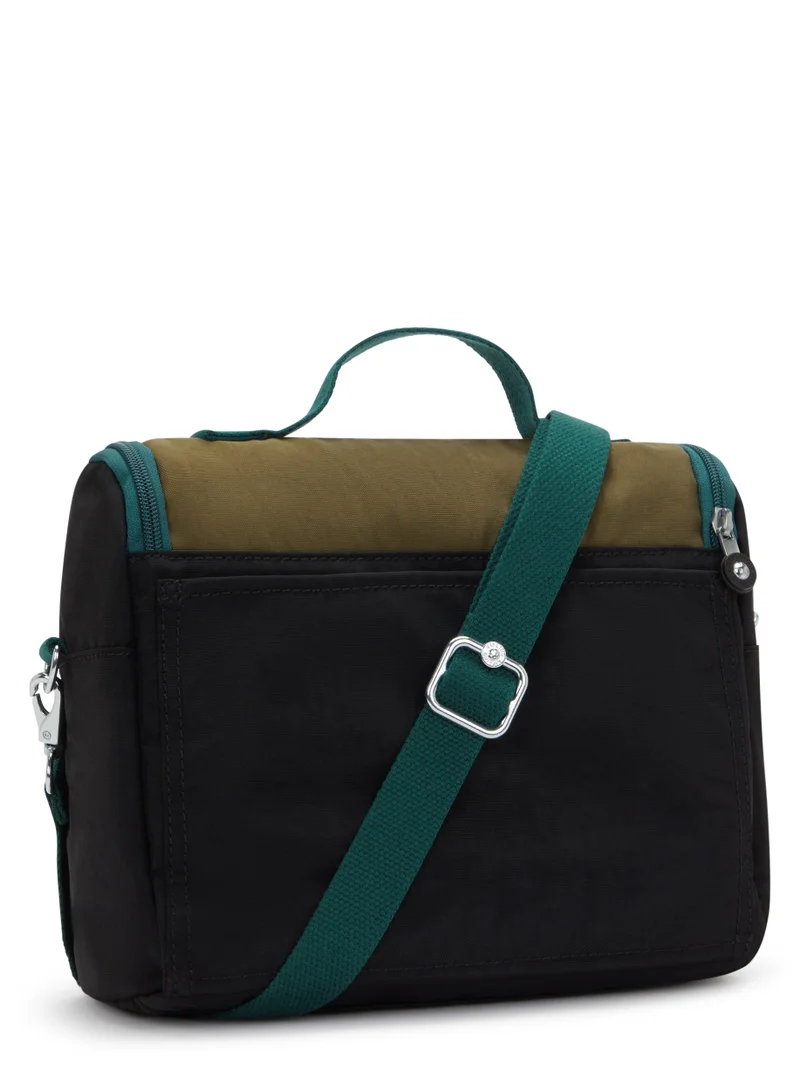 Kipling New Kichirou Insulated medium lunch bag with trolley sleeve Black Khaki Block