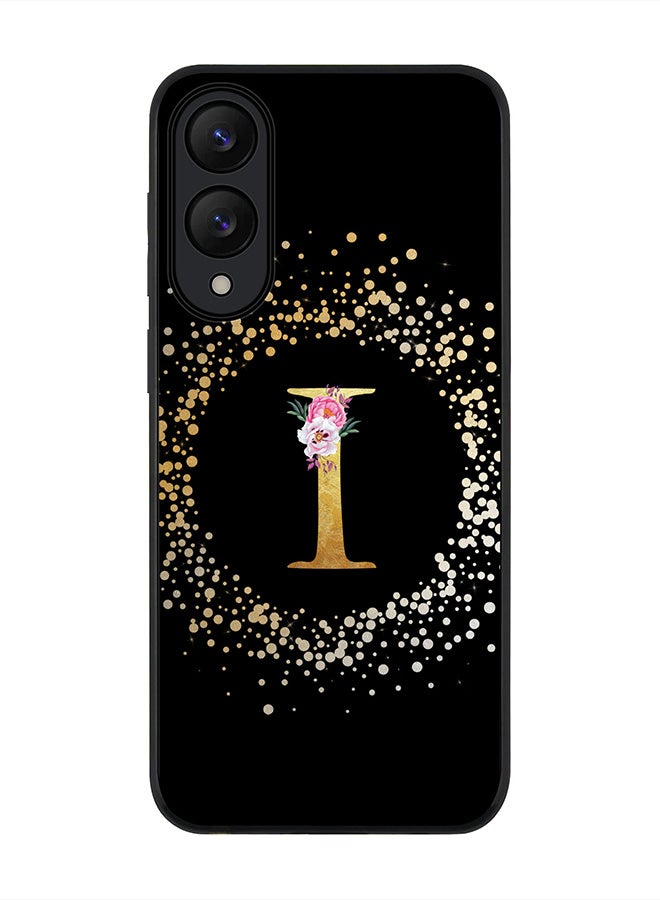 Stylizedd For Samsung Galaxy S25 Edge Case,Slim fit Camera Protection, Shockproof Thin Phone cover  - Custom Monogram Floral - I ( Black )