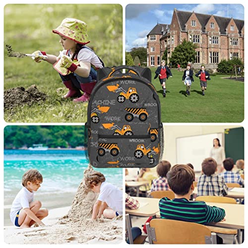 PAYOHTO Toddler Backpack for Boys Construction Machines Cars Truck Tractor Kids Backpack Preschool Bookbag Kindergarten Mini Travel School Bag for Age 3-8 - Image 4