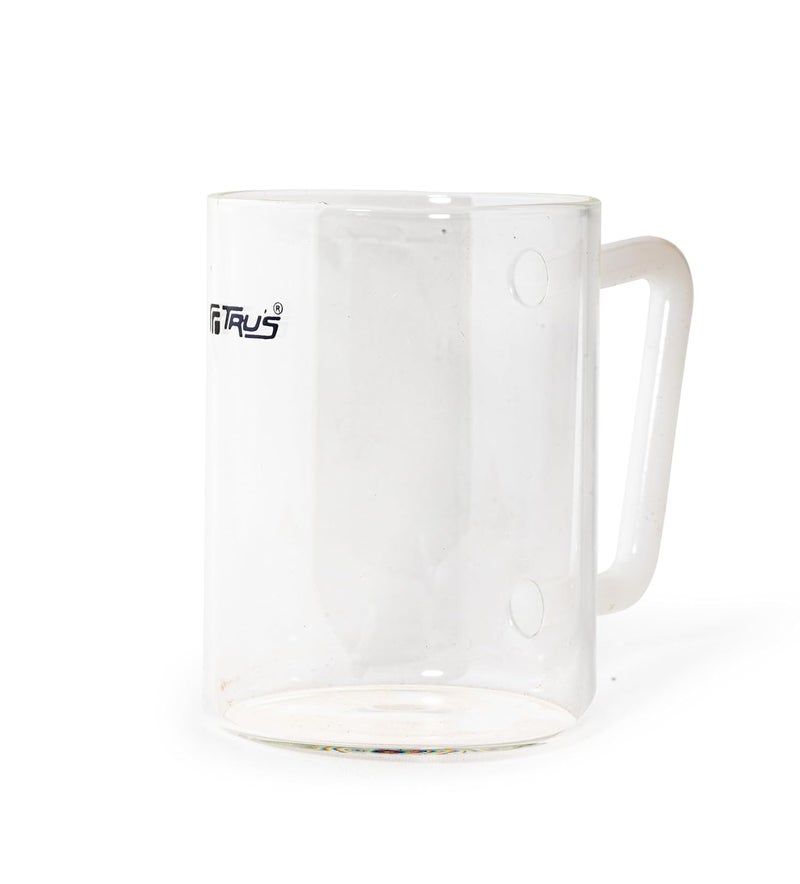 TRUS Borosilicate Glass Tea Cup Set Coffee Mugs with Handles Perfect for Milk Cappuccino Hot Chocolate Cold Beverages Square Handle Pack of 6 - Image 1