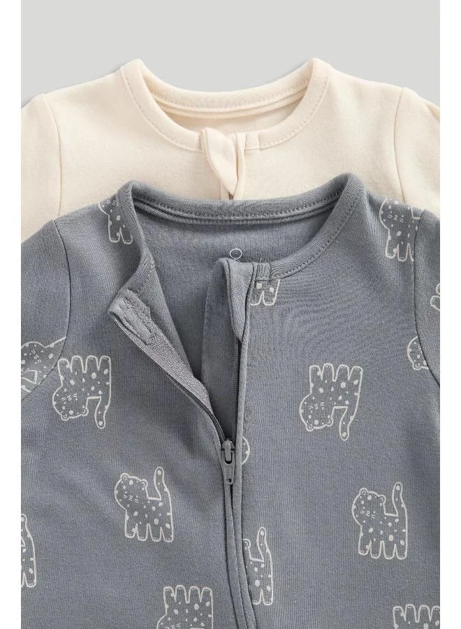 مذركير Big Cats Zip-Up Sleepsuits - 2 Pack