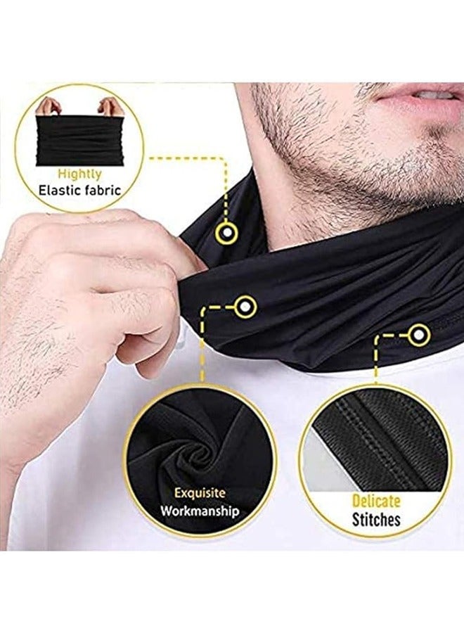 3Pcs Sun Protection Face Mask Set, Sunscreen UV Breathable Face Shield, Multi-Functional Dust and Sun Protection, Outdoor Cycling Headscarf and Neck Scarf, Black/Light Gray/Military Green - Image 2