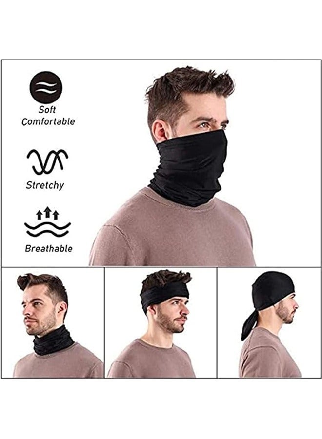 3Pcs Sun Protection Face Mask Set, Sunscreen UV Breathable Face Shield, Multi-Functional Dust and Sun Protection, Outdoor Cycling Headscarf and Neck Scarf, Black/Light Gray/Military Green - Image 3