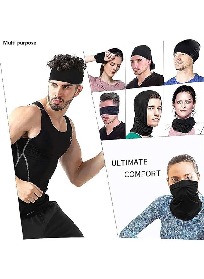 3Pcs Sun Protection Face Mask Set, Sunscreen UV Breathable Face Shield, Multi-Functional Dust and Sun Protection, Outdoor Cycling Headscarf and Neck Scarf, Black/Light Gray/Military Green - Image 5