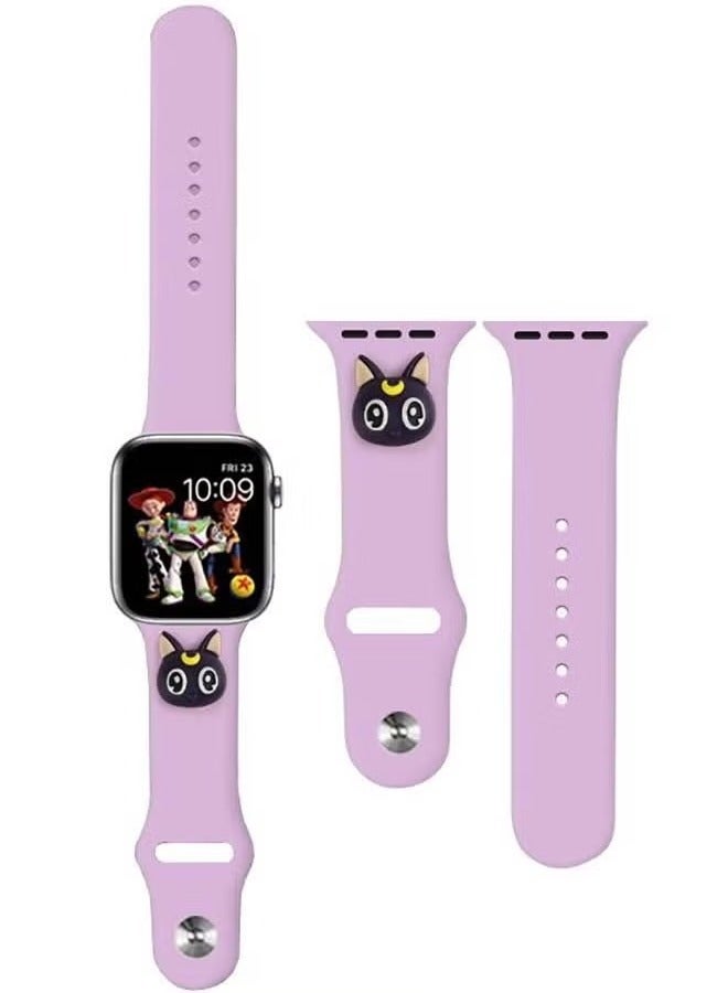 vesus Cartoon Replacement Band For Apple Watch Series 6/SE/5/4/3/2/1 Purple