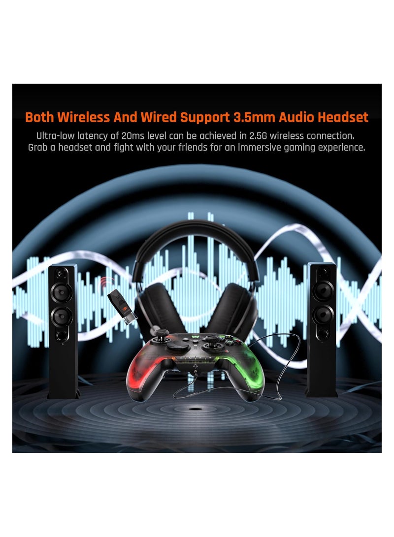 KASTWAVE "PC Controller, Wireless Controller Motion Control, Hall Trigger, ALPS Joystick, 3.5mm Audio, Gaming Controller for PC Windows/Android/iOS/Switch Pro Controller (Rainbow 2 Pro Set) " - Image 2