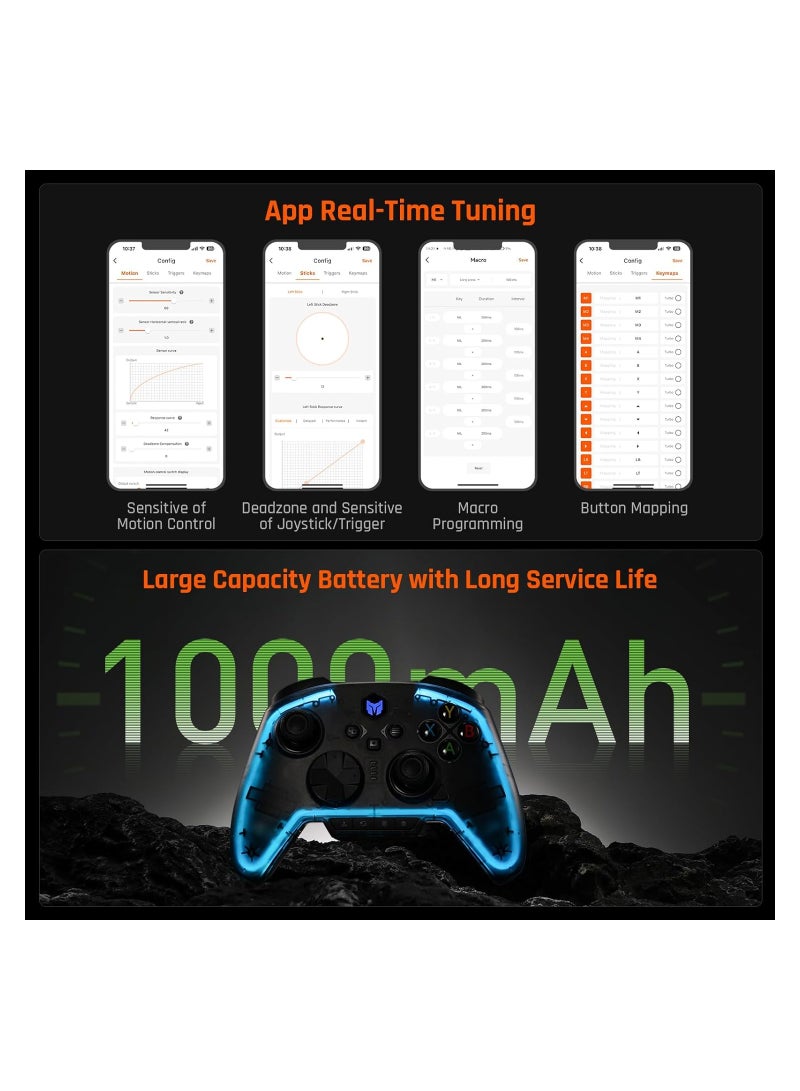 KASTWAVE "PC Controller, Wireless Controller Motion Control, Hall Trigger, ALPS Joystick, 3.5mm Audio, Gaming Controller for PC Windows/Android/iOS/Switch Pro Controller (Rainbow 2 Pro Set) " - Image 4