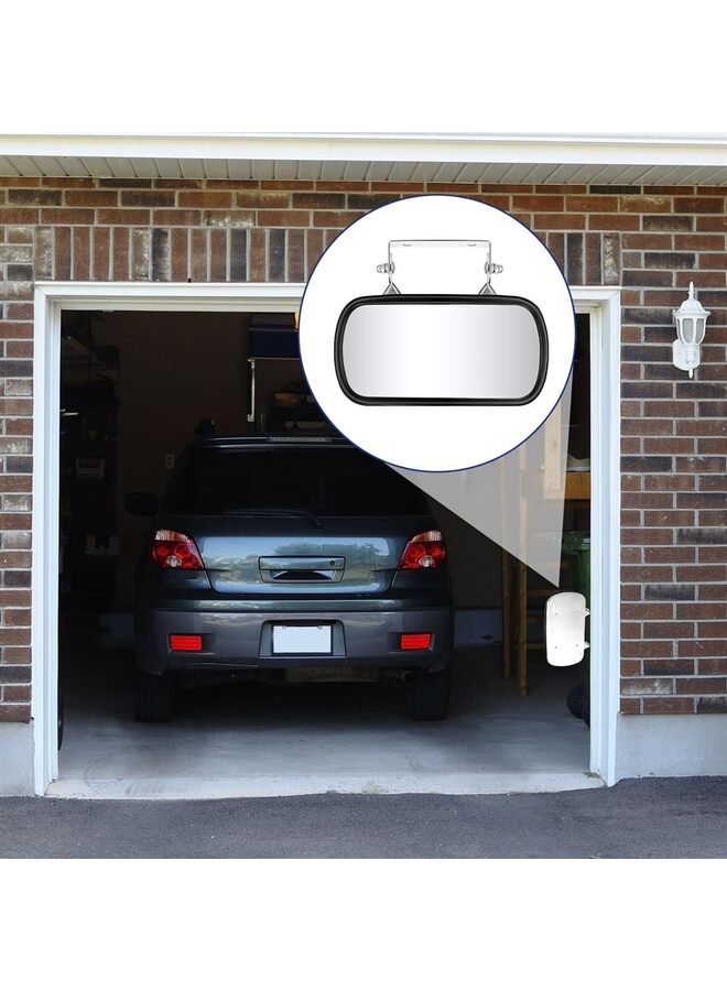 2 Pcs Stainless Steel Rectangular Convex Mirror U Bracket Look Down Convex Mirror Assembly Improves Visibility for Cars Trucks Boats Tractors Forklifts - Image 3