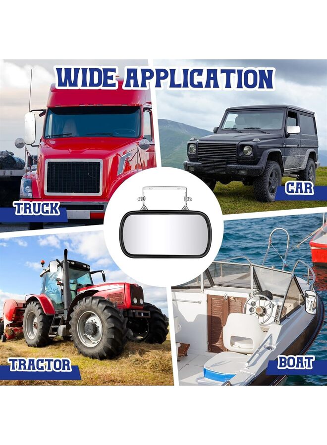 2 Pcs Stainless Steel Rectangular Convex Mirror U Bracket Look Down Convex Mirror Assembly Improves Visibility for Cars Trucks Boats Tractors Forklifts - Image 5