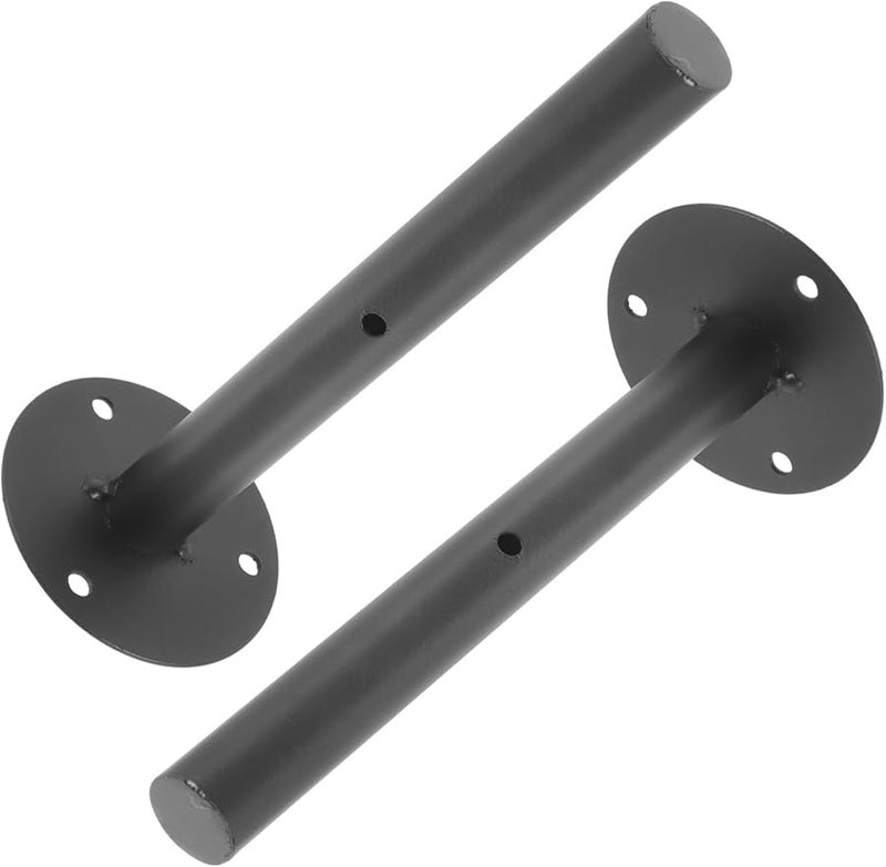 Tehaux 2 Pack Heavy Duty Floating Shelf Brackets Black Wall Mounted Easy Installation - Image 1