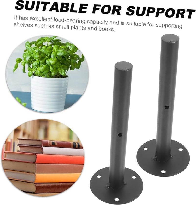 Tehaux 2 Pack Heavy Duty Floating Shelf Brackets Black Wall Mounted Easy Installation - Image 3