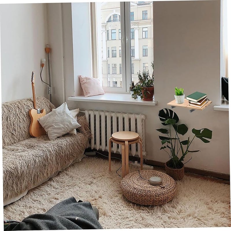 Tehaux 2 Pack Heavy Duty Floating Shelf Brackets Black Wall Mounted Easy Installation - Image 4