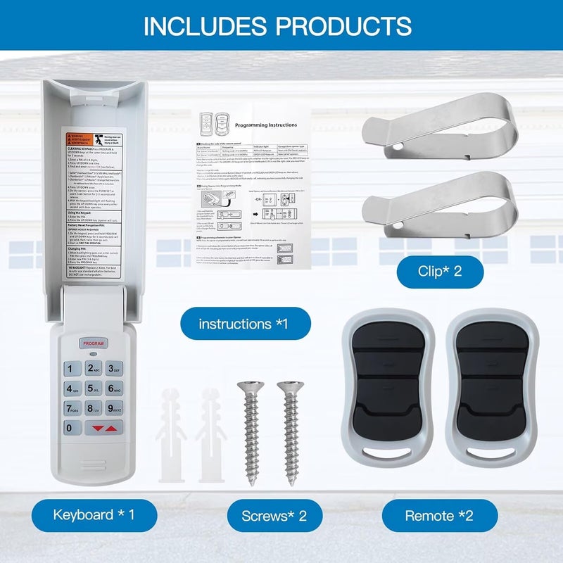 New Garage Door Opener Keypad and Remote Fit for Genie/Overhead Models GK-R 37332R OKP-BX GK-BX GWKP, GWK-IC, ACSDG, ACSDA1, ACSD1G, B8QACSDA, B8QACSDA1 - Image 4