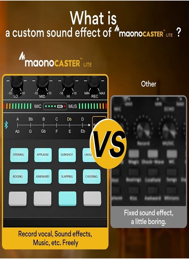 Maono Audio Interface with DJ Mixer and Sound Card, MAONO Portable ALL-IN-ONE Podcast Production Studio with 3.5mm Microphone for Guitar, Live Youtube Streaming, PC, Recording Studio and Gaming  - Image 3