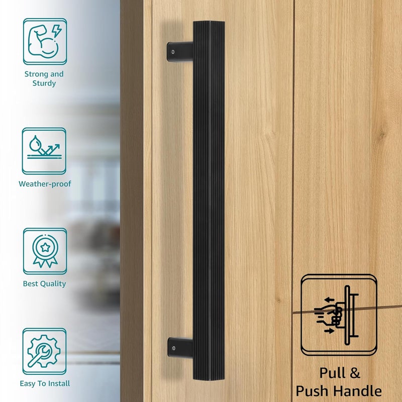 Plantex Heavy Duty Door HandleDoor Home Decor14inches Main Door HandleDoor Pull Push Handle Pack of 1 236Black Finish 3 Years Warranty - Image 2