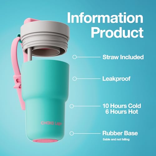 CHAKO LAB Stainless Steel Insulated Water Bottle with Two Drinking Ways Twist Tumbler BPAFree LeakProof 17 oz Bottle with Ceramic coating Mint Teal - Image 3