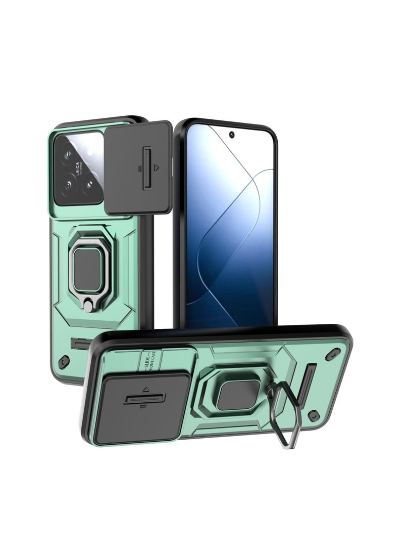 general Xiaomi Mi 14 Phone Case, TPU/PC Shockproof Heavy Armor Bumper Shockproof Protective Case, Sliding Cover with Bracket Phone Case