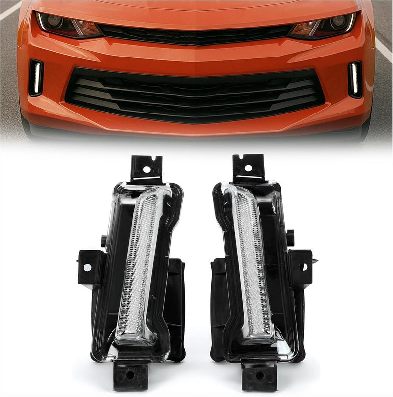 Kojem LED Fog Lights for 2016-2022 Chevy Camaro - Clear Lens & Black Housing, 2Pcs - Image 1