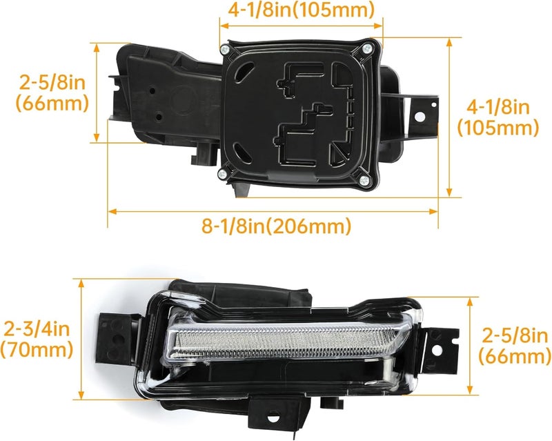Kojem LED Fog Lights for 2016-2022 Chevy Camaro - Clear Lens & Black Housing, 2Pcs - Image 2