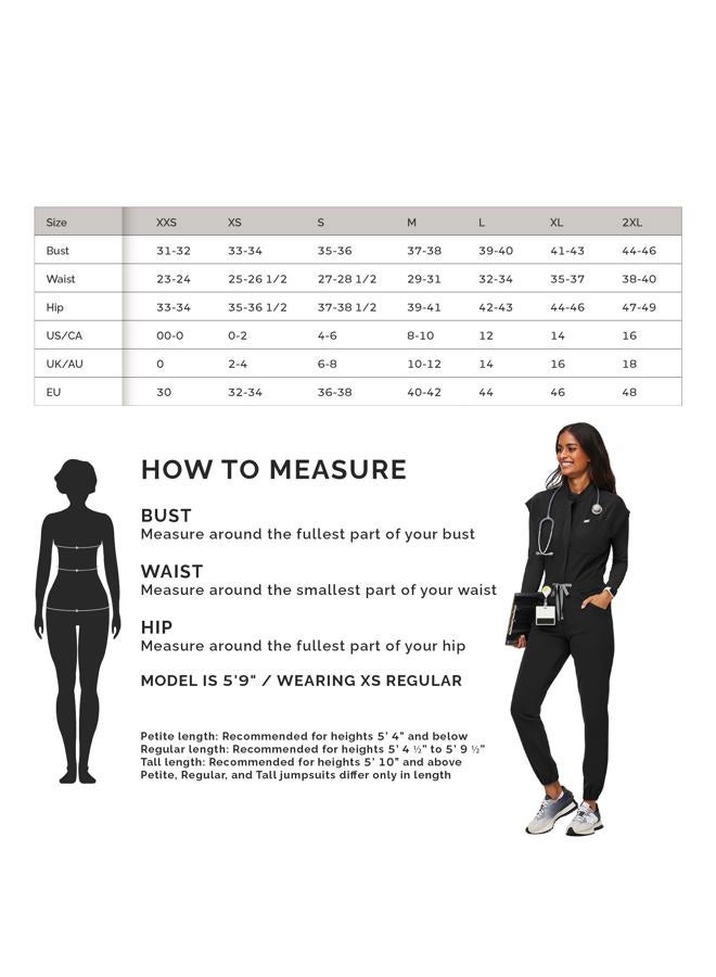 FIGS Women's Rafaela Cargo Jogger Scrubjumpsuit - Black XL - Image 5