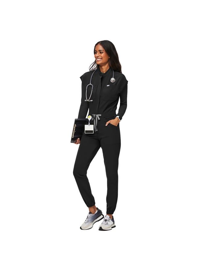 FIGS Women's Rafaela Cargo Jogger Scrubjumpsuit - Black XL - Image 1