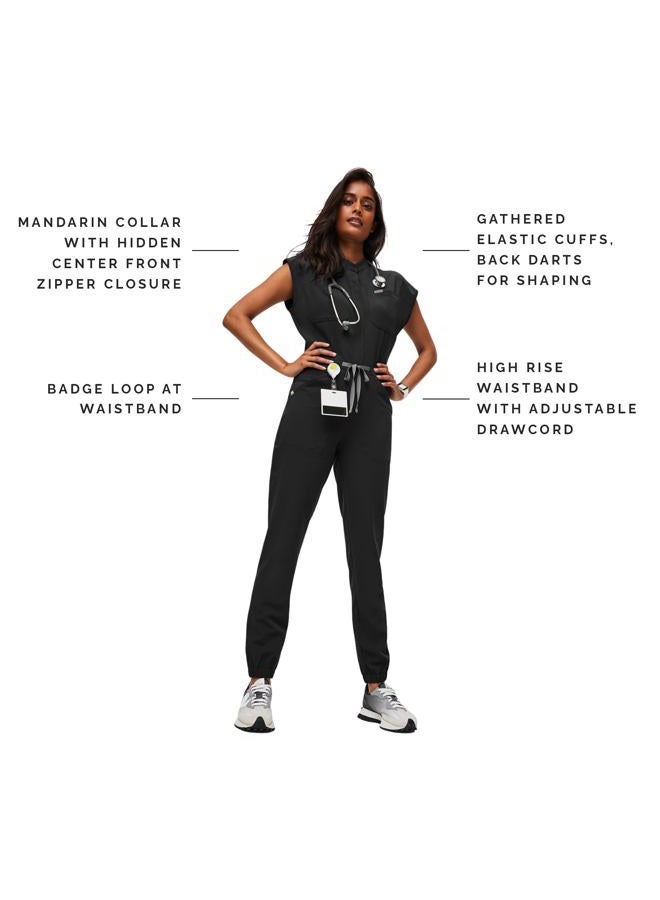 FIGS Women's Rafaela Cargo Jogger Scrubjumpsuit - Black XL - Image 2