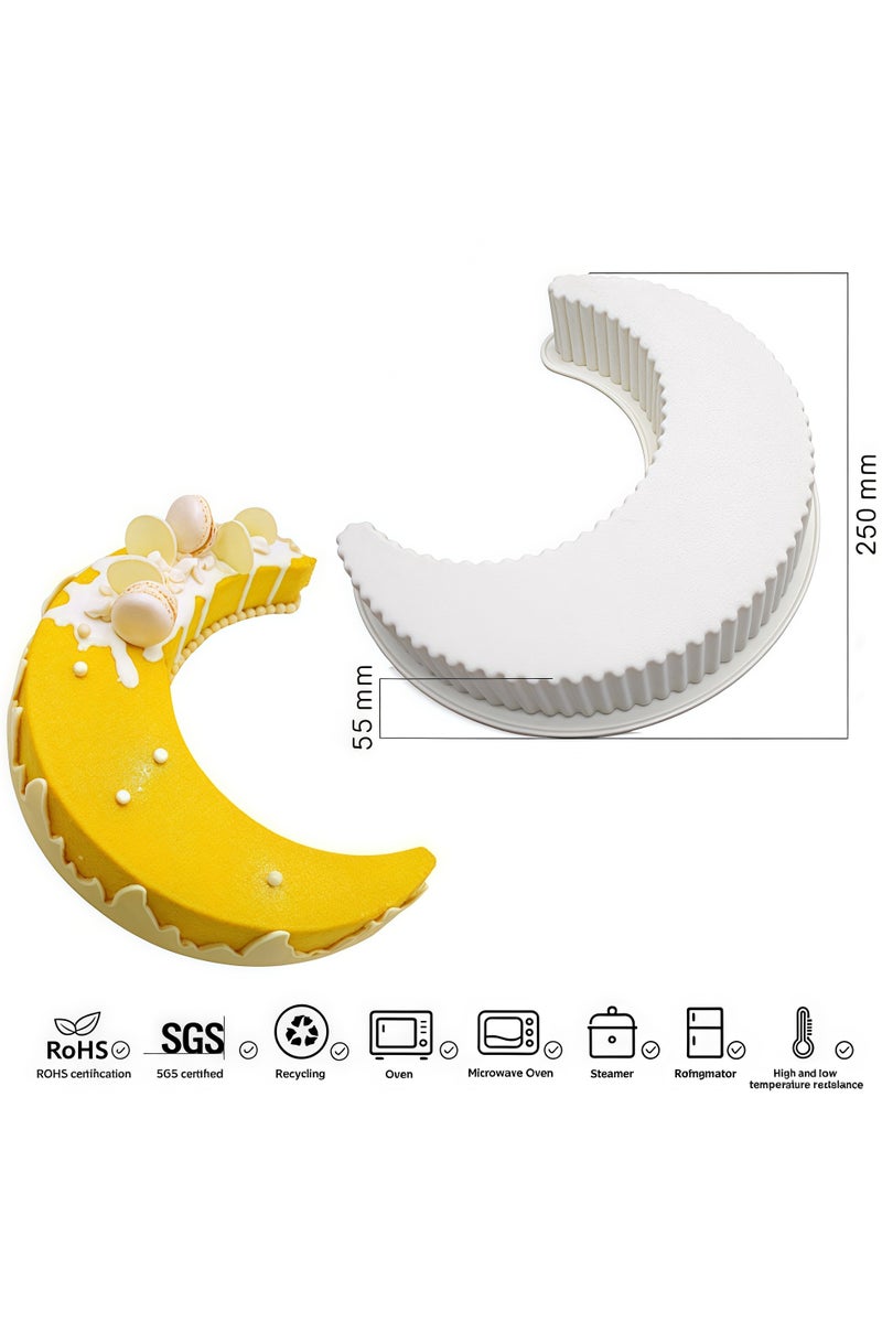 قالب كيك ثلاثي الأبعاد على شكل قمر، قالب كيك سيليكون، قالب هلال رمضان من السيليكون، قالب خبز كيك/خبز/بيتزا - Image 1