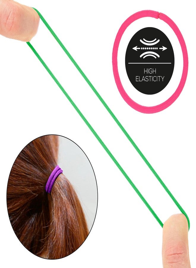 Expressions 216-Piece Hair Elastics Value Pack - 4mm Neon Ponytail Holders for Women, Durable No Metal Bands for Thick, Curly, and All Hair Types - Image 5