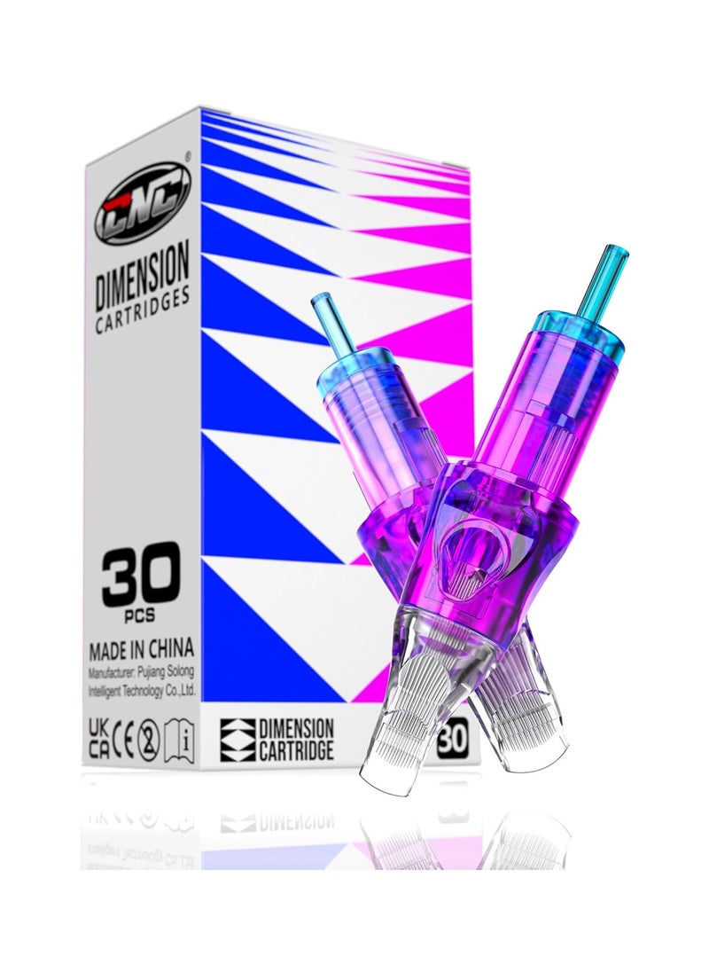 CNC CNC Tattoo Cartridge Needles 30pcs Assorted Needle Round Magnum Cartridges #10 Bugpin 7RM 9RM 11RM 13RM 15RM #1209RM Mixed for Tattooing Supplies EN04B-30KIT-G  - Image 1