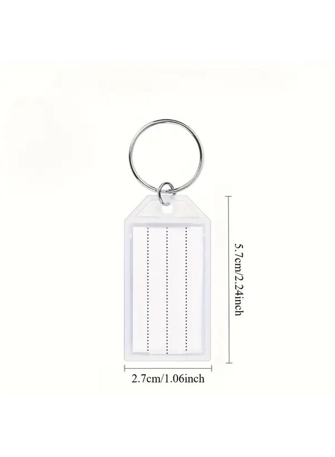 15 Pack 2 Inch Plastic Key Tags With Ruled Labels Transparent Covers Split Rings - Image 3