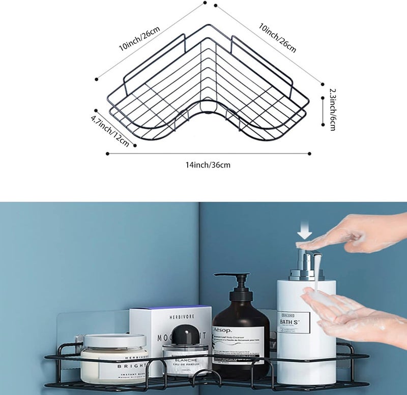 Recluse SelfAdhesive Metal Shelves for Corner Walls for Bathroom Organizer Stainless Steel Bathroom Shelves Wall Mounted Shampoo Rack and Modular Kitchen Storage Rack Kitchen Organizer Pack1 - Image 3