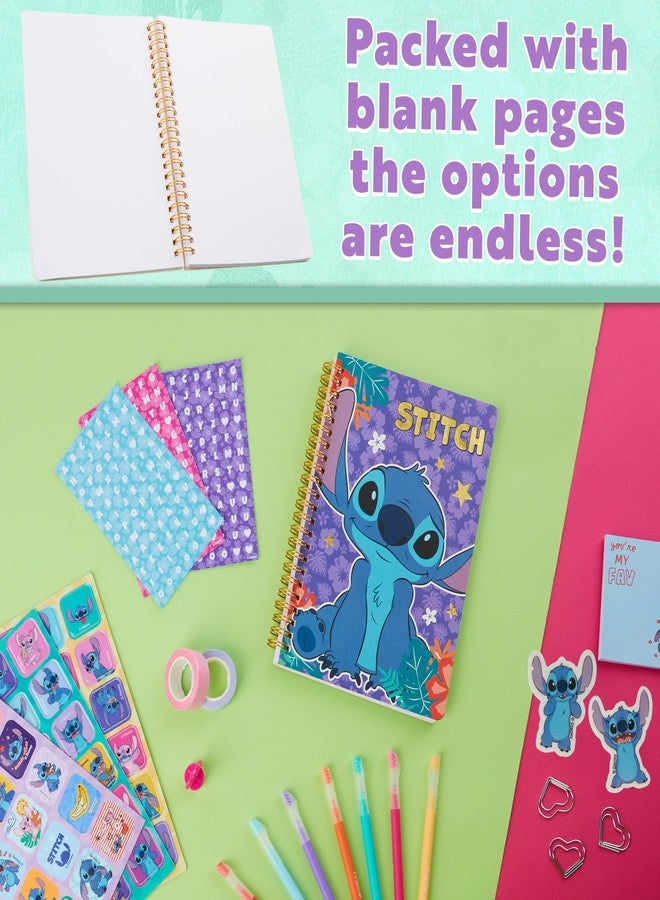 Get Trend Disney Stitch DIY Journal Kit for Kids with Notebook Stickers Pens Erasers Bookmarks Stamps Glitter Tapes Stationery Gifts for Girls - Image 3