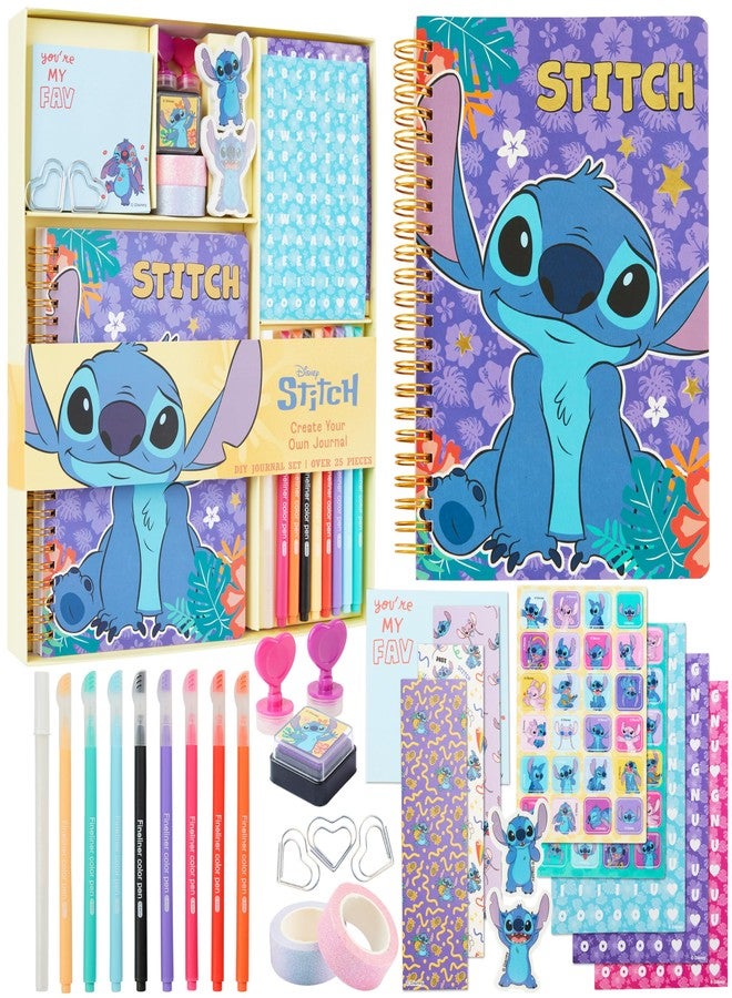 Get Trend Disney Stitch DIY Journal Kit for Kids with Notebook Stickers Pens Erasers Bookmarks Stamps Glitter Tapes Stationery Gifts for Girls - Image 1