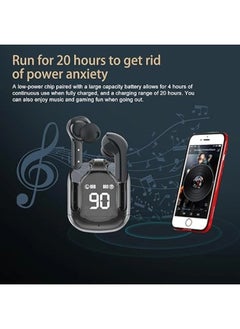 ShebSheb Bluetooth Earphones Portable Wireless Headphones with Deep and Powerful Pure Bass Sound Ear Buds Wireless Earbuds in-Ear Stereo Wireless Earphones Built-in Mic  LED Display  - Image 5