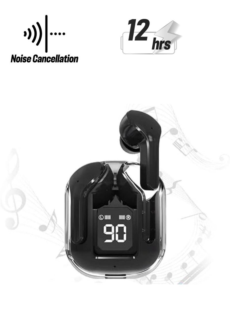 Bluetooth Earphones Portable Wireless Headphones with Deep and Powerful Pure Bass Sound Ear Buds Wireless Earbuds in-Ear Stereo Wireless Earphones Built-in Mic  LED Display