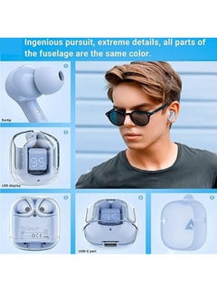 ShebSheb Bluetooth Earphones Portable Wireless Headphones with Deep and Powerful Pure Bass Sound Ear Buds Wireless Earbuds in-Ear Stereo Wireless Earphones Built-in Mic  LED Display  - Image 2