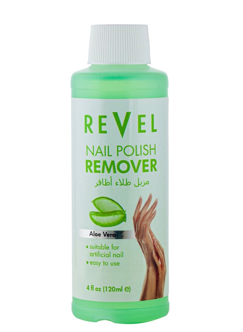 Revel Revel Beauty Care Aloe Vera Nail Polish Remover 120ml, Green, Easy To Use, Finger Nailpolish Removers - Image 1