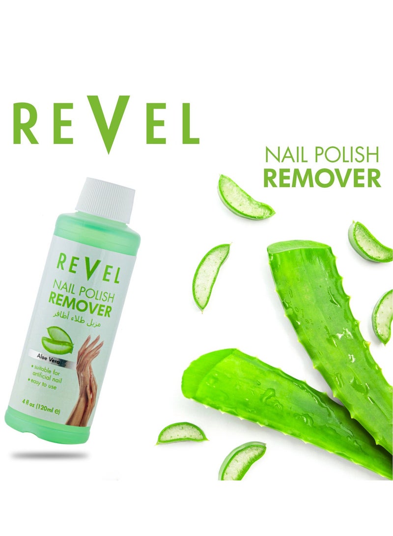 Revel Revel Beauty Care Aloe Vera Nail Polish Remover 120ml, Green, Easy To Use, Finger Nailpolish Removers - Image 2