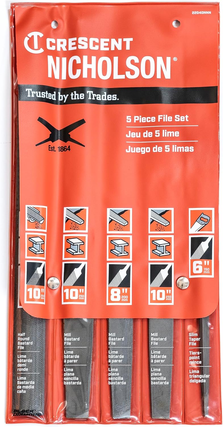 Nicholson 5 Pc 6", 8"& 10" General Purpose File Set - 22040NNN, Multi, One Size - Image 2