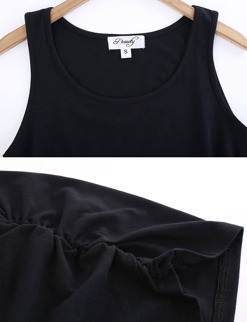 Peauty Maternity Tops Maternity Tank Top Shirts Maternity Clothes Maternity Tshirts Maternity Shirts for Women Nursing Tank Tops (Black,M) - Image 5