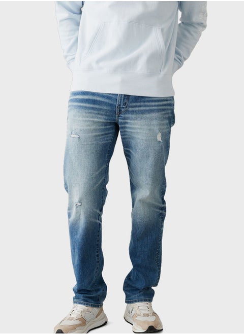 Mid Wash Distressed Jeans
