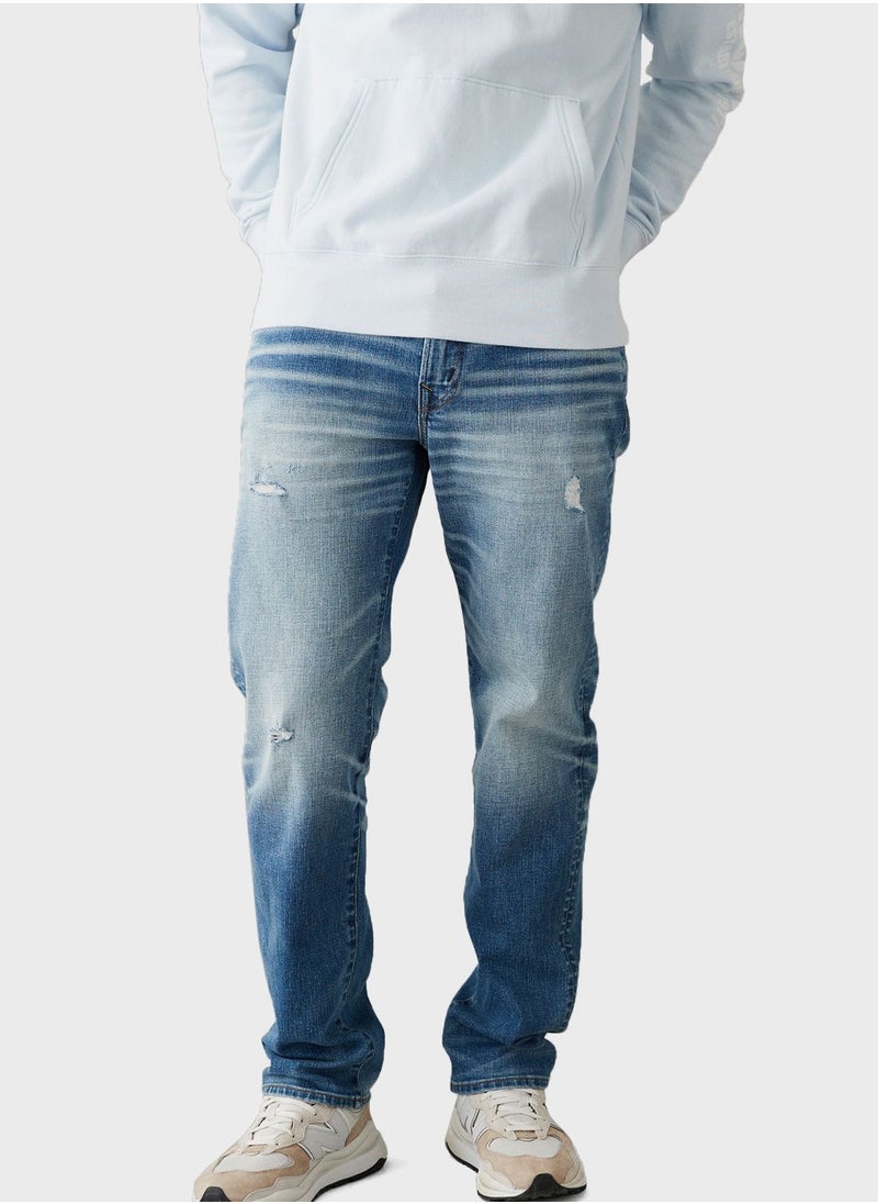 American Eagle - Mid Wash Distressed Jeans - Image 1