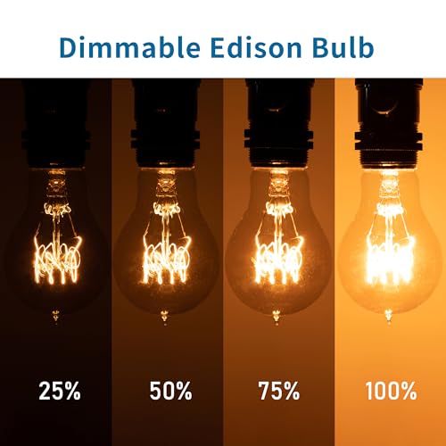 runquiz Warm Incandescent Light Bulbs 60 Watt,A19/A60 Vintage Style Edison Bulbs E26,Soft Yellow Light Bulbs,Amber Bulbs,Retro Light Bulb Old Fashioned,Halogen Dimmable Edison Bulb Squirrel Cage - Image 3