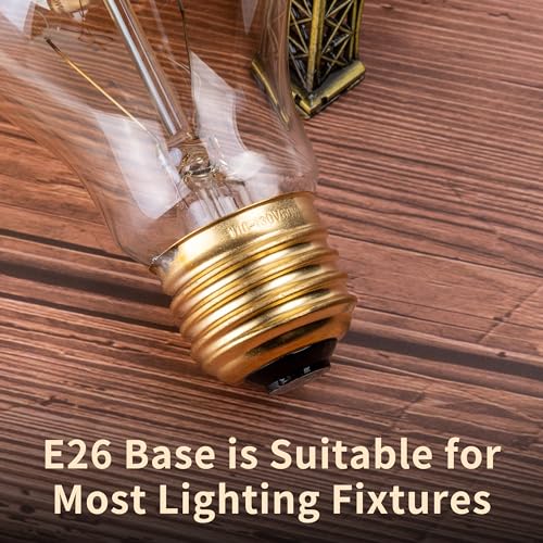 runquiz Warm Incandescent Light Bulbs 60 Watt,A19/A60 Vintage Style Edison Bulbs E26,Soft Yellow Light Bulbs,Amber Bulbs,Retro Light Bulb Old Fashioned,Halogen Dimmable Edison Bulb Squirrel Cage - Image 4